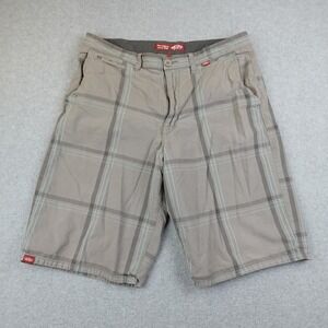 Vans Mens Plaid Shorts Size 34 Grey Blue Casual Skate Board Swim Casual